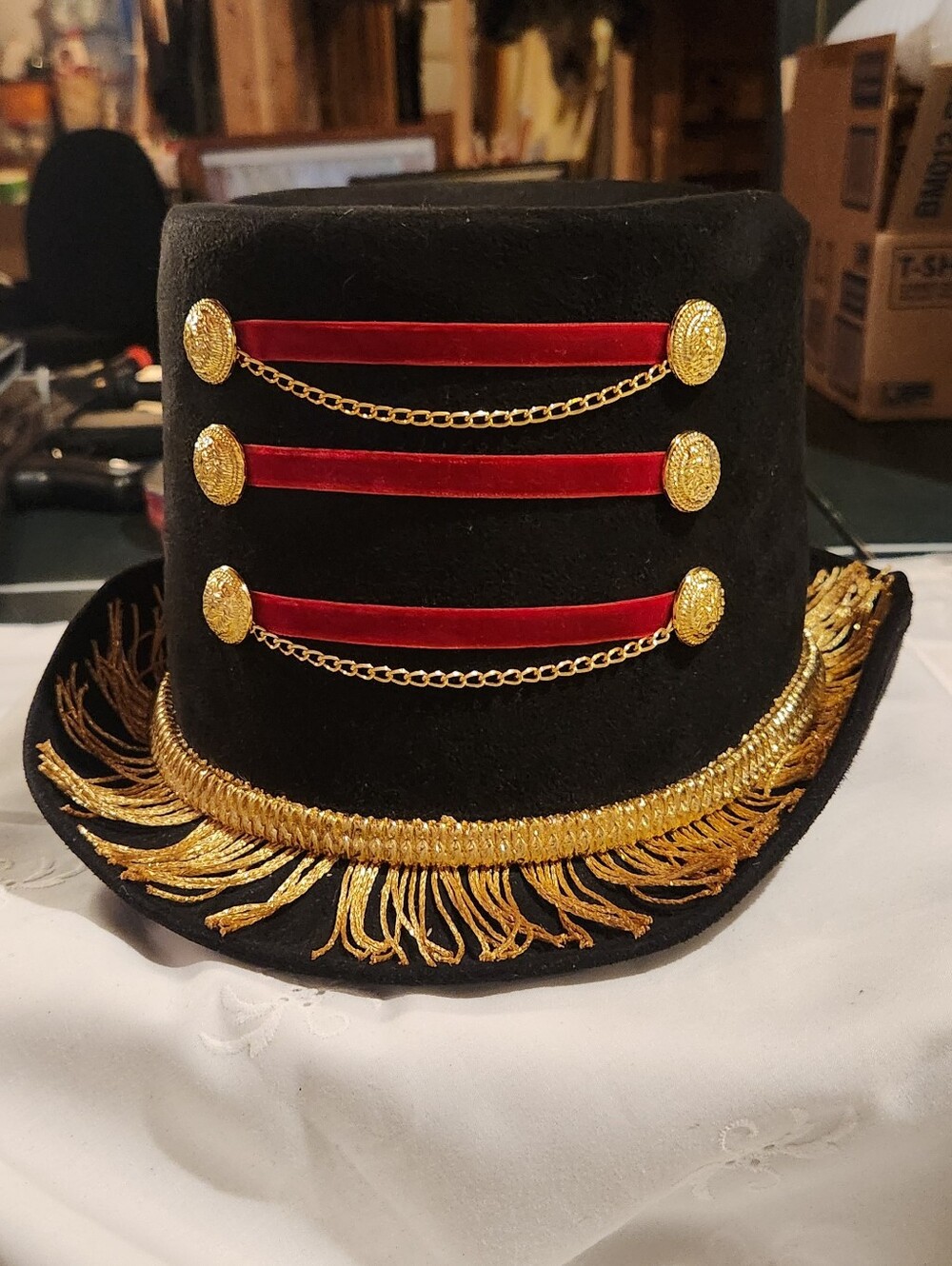 Ring Master Top Hat | Spirit Halloween | Black Suede | Accessory